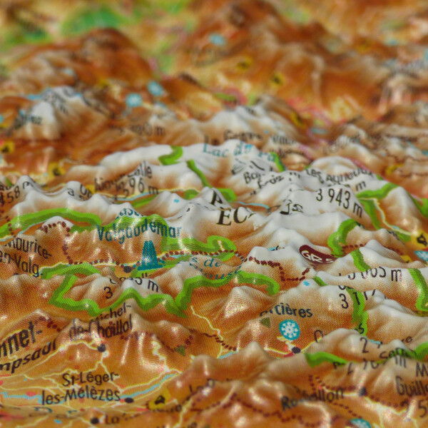 3Dmap Mapa regional Les Alpes Françaises et ses massifs alpins