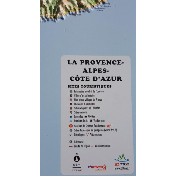 3Dmap Mapa regional La Provence-Alpes-Cotes d'Azur