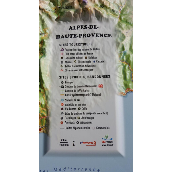 3Dmap Mapa regional Les Alpes-de-Hautes- Provence