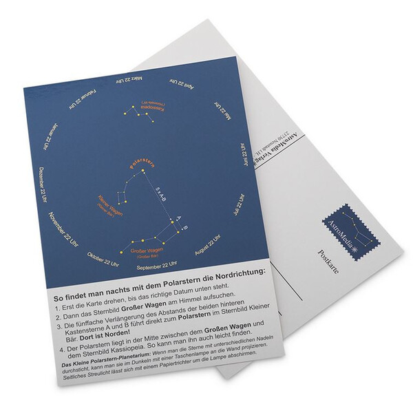 AstroMedia Mapa estelar Polarsternfinder Postkarte 10 Stück