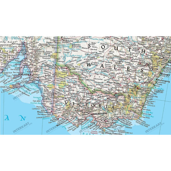 National Geographic Mapa político de Australia