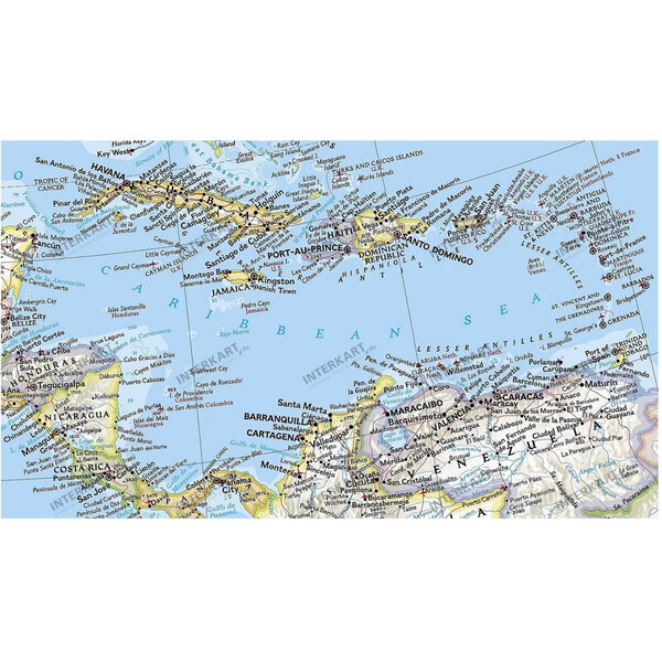 National Geographic Mapa de Norteamércia, político