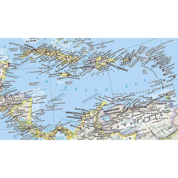 National Geographic Mapa de Norteamérica, político, grande