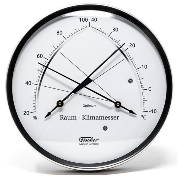 Fischer Estación meteorológica room climate meter stainless steel synthethic