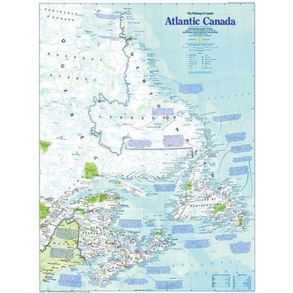National Geographic Mapa regional de Canadá Atlántico