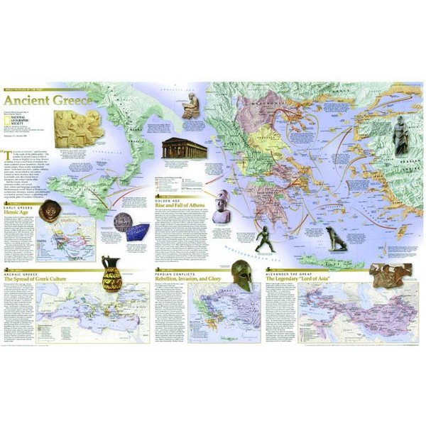 National Geographic Mapa de Grecia, dos caras