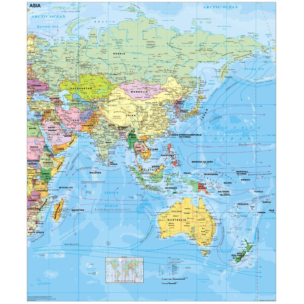 Stiefel Mapa continental Asia political (english)