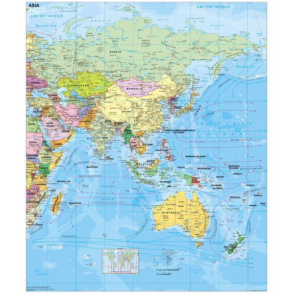 Stiefel Mapa continental Asia política (Inglés)