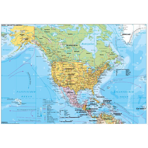 Stiefel Mapa continental Nord- und Mittelamerika politisch (137x89)