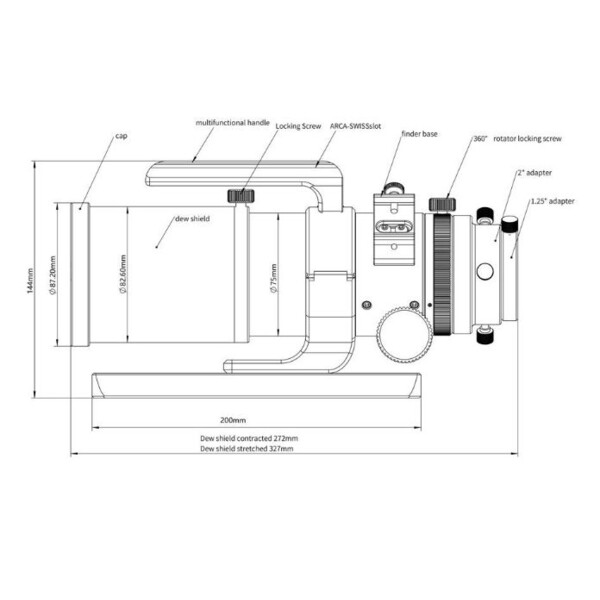 Sharpstar Refractor apocromático AP 61/270 EDPH II OTA