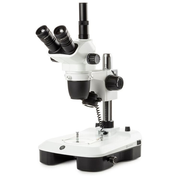 Euromex Microscopio stereo zoom NZ.1903-M, 6.7-45x, Columna,  Luz incidente y transmitida, trino, Espejos para Campo oscuro, Embriología
