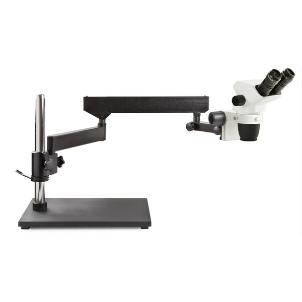 Euromex Microscopio stereo zoom NZ.1702-AP, 6.5-55x, brazo articulado, placa base, bino