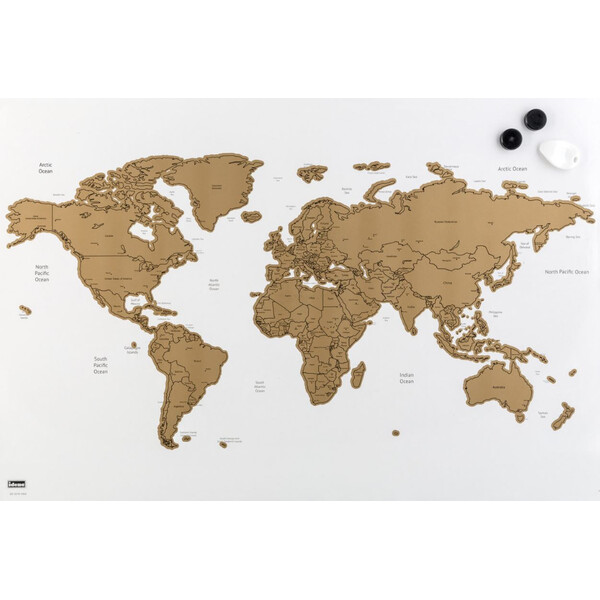 Idena Mapamundi Magnetic World Map for Scratching off and Pinning