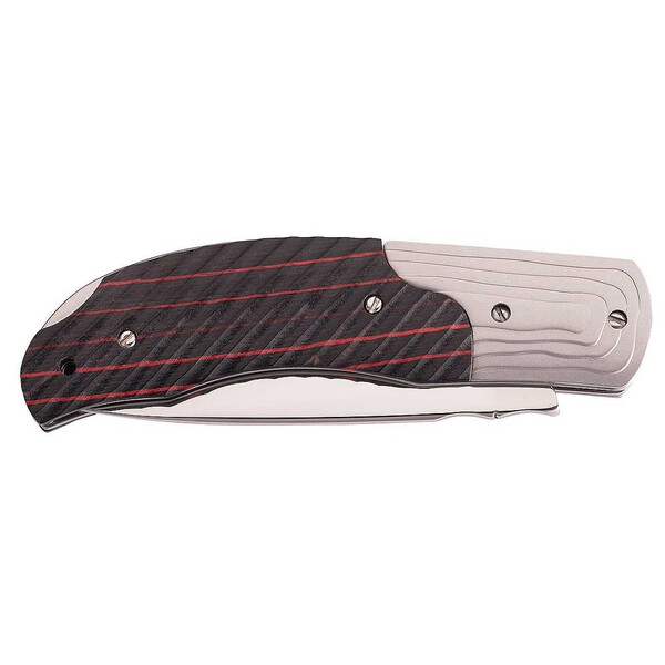 Herbertz Cuchillos Cuchillo de bolsillo de madera de pakka rojo/negro