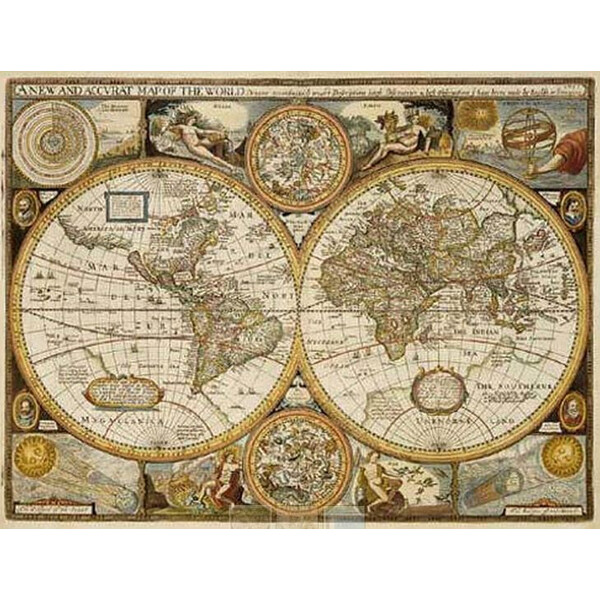 freytag & berndt Mapamundi Antiguo John Speed 1651 (91 x 69 cm)