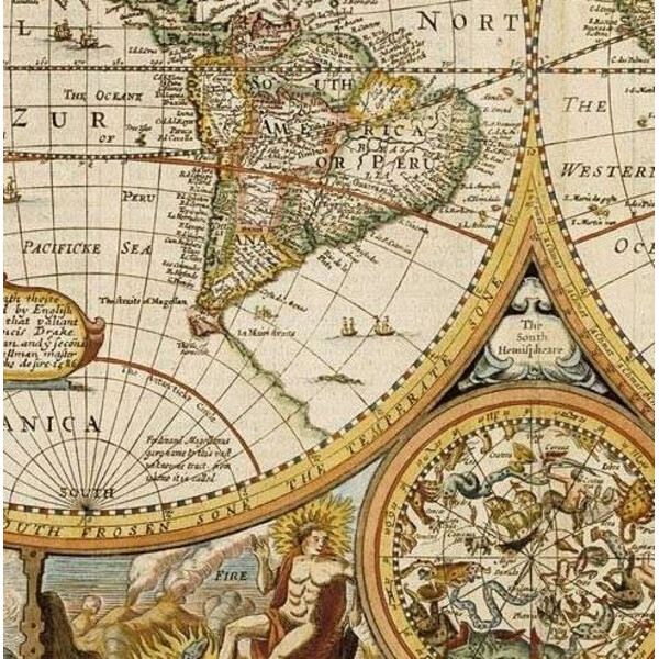 freytag & berndt Mapamundi Antiguo John Speed 1651 (91 x 69 cm)