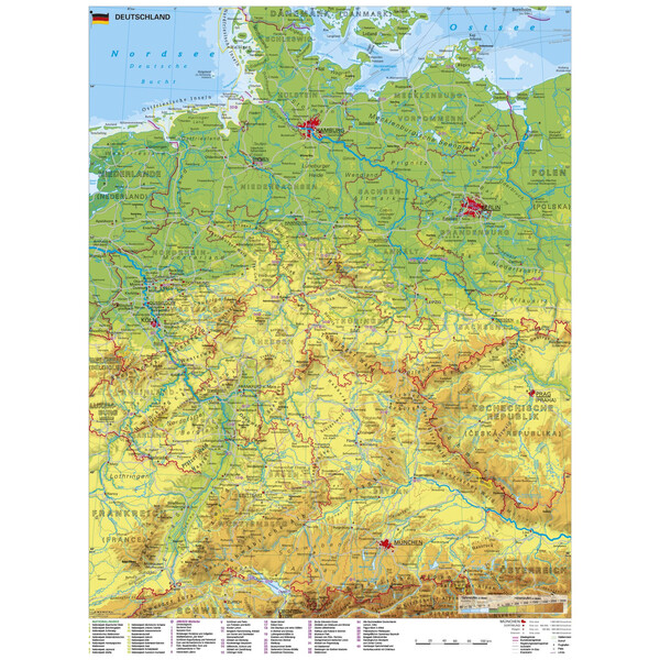 Stiefel Mapa Alemania con lugares declarados Patrimonio de la Humanidad por la UNESCO