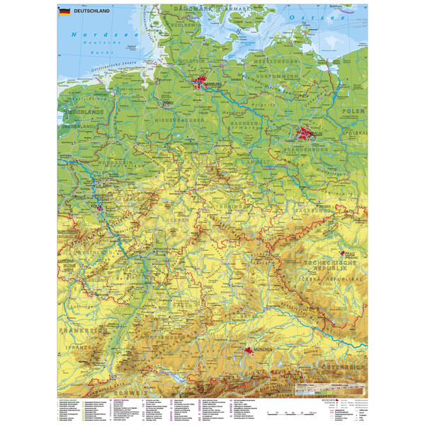 Stiefel Mapa Germany with UNESCO World Heritage Sites and metal bars