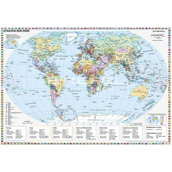 Stiefel Mapamundi Staaten der Erde (95 x 66 cm)