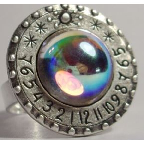 Ragalaxys Anillo con reloj solar Saturno Irisado