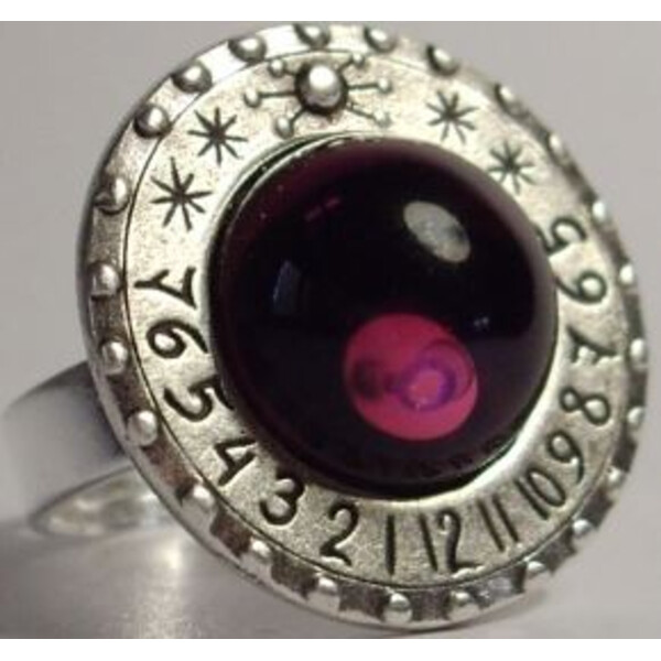 Ragalaxys Anillo con reloj solar Saturno Amatista