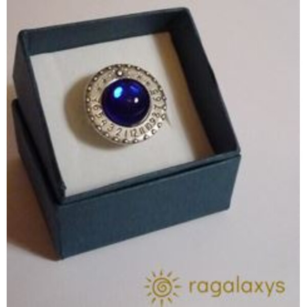 Ragalaxys Anillo con reloj solar Saturno Irisado