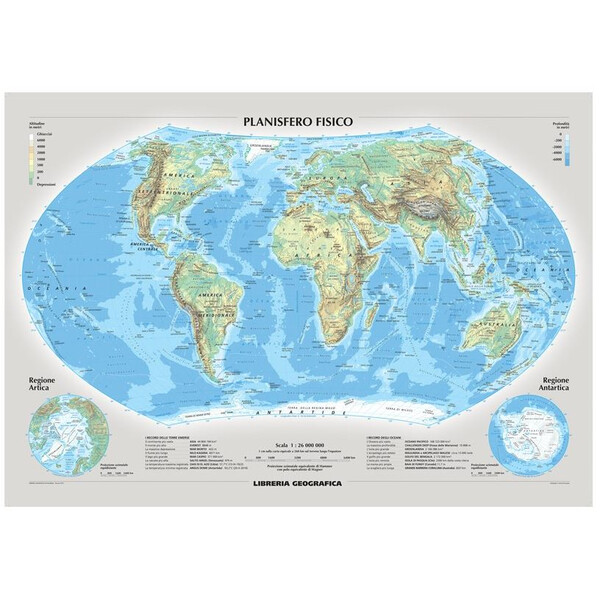 Libreria Geografica Mapamundi Planisfero fisico e politico