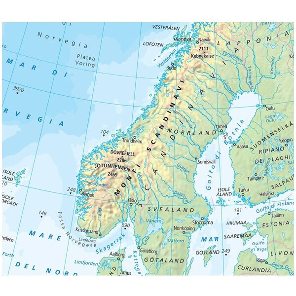 Libreria Geografica Mapa continental Europa fisica e politica