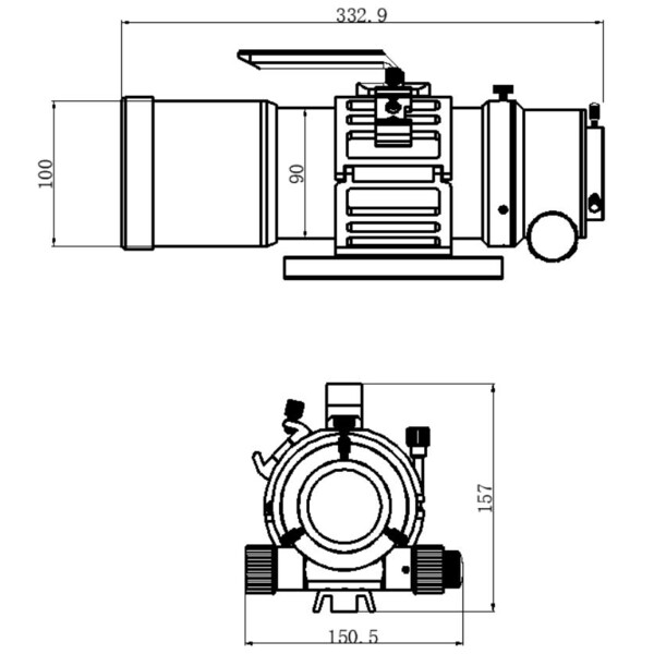 Omegon Refractor apocromático Pro APO AP 76/342 Triplet ED OTA