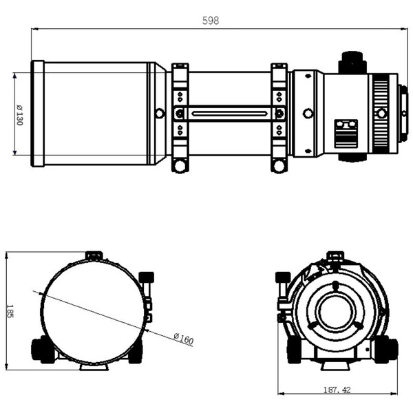 Omegon Refractor apocromático Pro APO AP 121/678 Quintuplet OTA