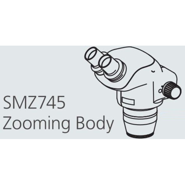 Nikon Cabazal estereo microsopio SMZ745 Stereo Zoom Head, bino, 6.7-50x, ratio 7.5:1, 52-75 mm, 45°, WD 115 mm