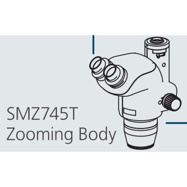 Nikon Cabazal estereo microsopio SMZ745T Stereo Zoom Head, trino, 6.7-50x, ratio 7.5:1, 52-75 mm, 45°, WD 115 mm