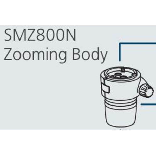 Nikon Cabazal estereo microsopio SMZ-800N Stereo Zoom Head, bino, 10-80x, click stop, ratio 8:1, 64 mm, 20°, WD 78 mm