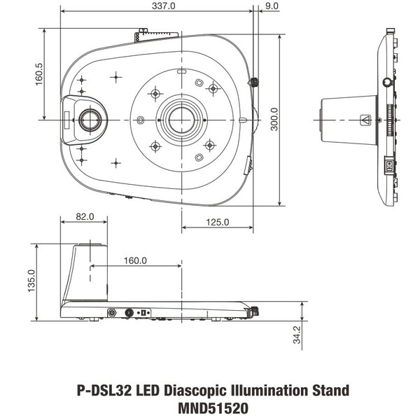 Nikon Soporte de columna P-DSL32 LED Base plana para luz transmitida con pilar