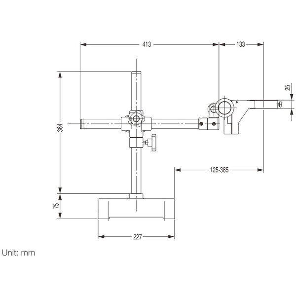 Nikon Microscopio stereo zoom SMZ445, bino, 0.8x-3.5x, 45°, FN21, W.D.100mm, Einarmstativ