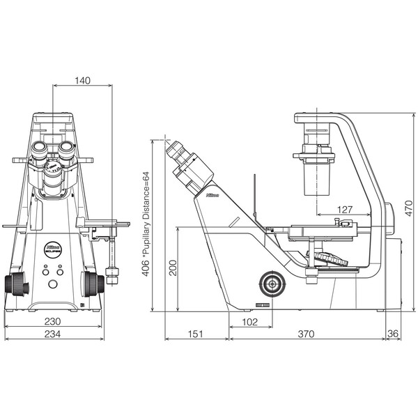 Nikon Microscopio invertido Mikroskop ECLIPSE TS2, invers, trino, PH, FL, w/o objectives