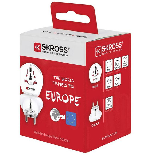 Skross Fuente energética Adaptador de viaje World to Europe