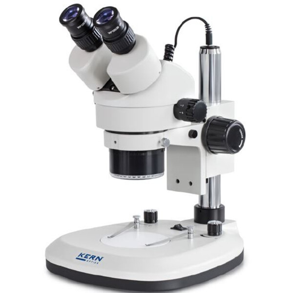 Kern Microscopio stereo zoom OZL 466, trino, anillo, Greenough, 0,7-4,5x, HWF10x20, 3W LED