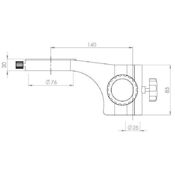 Kern Microscopio stereo zoom OZM 932, bino, 7-45x, HSWF 10x23 mm, Trípode de doble brazo, 430x480 mm, con tablero, Iluminador anular LED 4,5 W