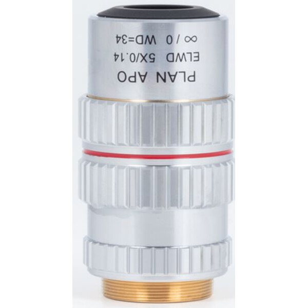 Motic Objetivo plano apocromático PA ELWD 5X/0,140 (wd 34 mm) Ajuste de la distancia focal