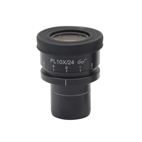 Optika PL10x/24 Oculares, ángulo de visión amplio, enfocables, con oculares de goma - M-880