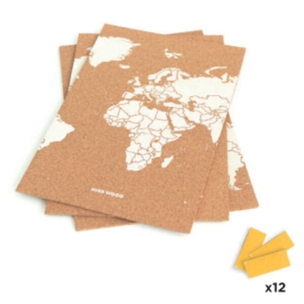 Miss Wood Mapamundi Puzzle Map M - White