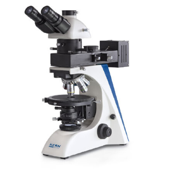 Kern Microscopio OPO 185, POL, trino, plan inf, 40x-600x, luz incidente/transmisiva, HAL, 100 W