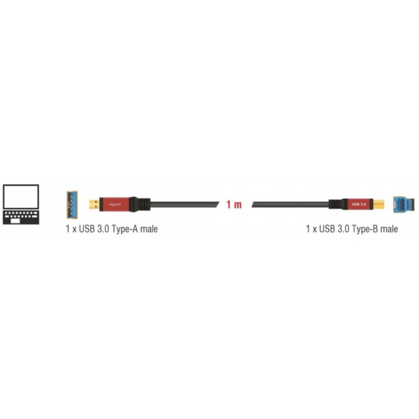 PegasusAstro Cable USB Premium 1x USB3.0 Tipo B 1m