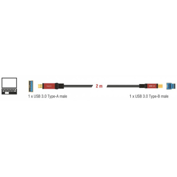 PegasusAstro Cable USB Premium 1x USB3.0 Tipo B 2m
