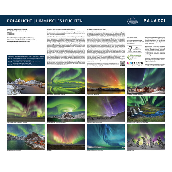 Palazzi Verlag Calendarios Aurora Borealis 2021