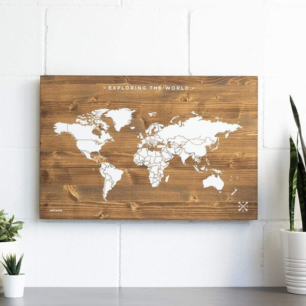 Miss Wood Mapamundi Woody Map Wooden 60x40