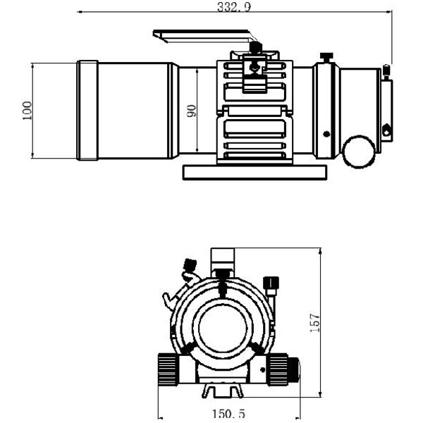 TS Optics Refractor apocromático AP 76/342 EDPH Flatfield OTA