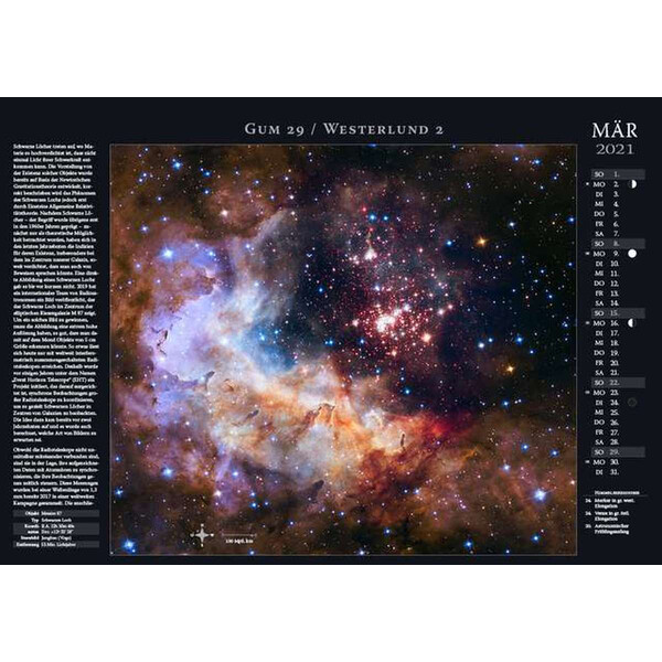 Astronomie-Verlag Calendarios Weltraum-Kalender 2021