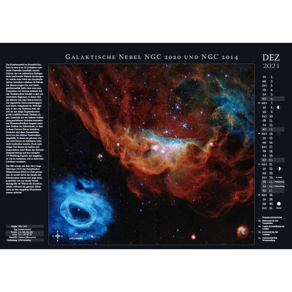 Astronomie-Verlag Calendarios Weltraum-Kalender 2021